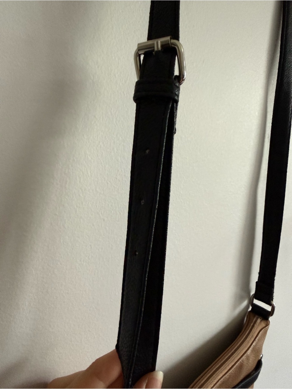 Nine West Tan and Black Crossbody Bag with Tassel - Picture 7 of 9